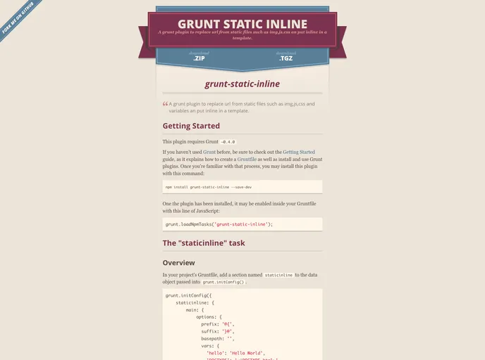 screenshot of Grunt Static Inline