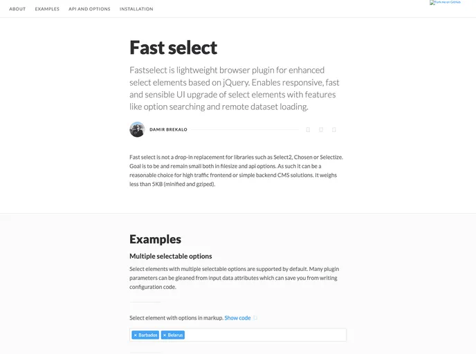 screenshot of Fastselect