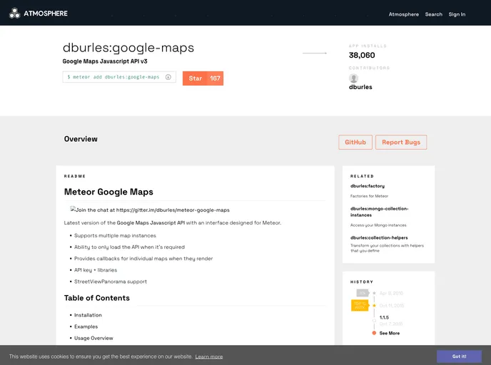screenshot of Meteor Google Maps