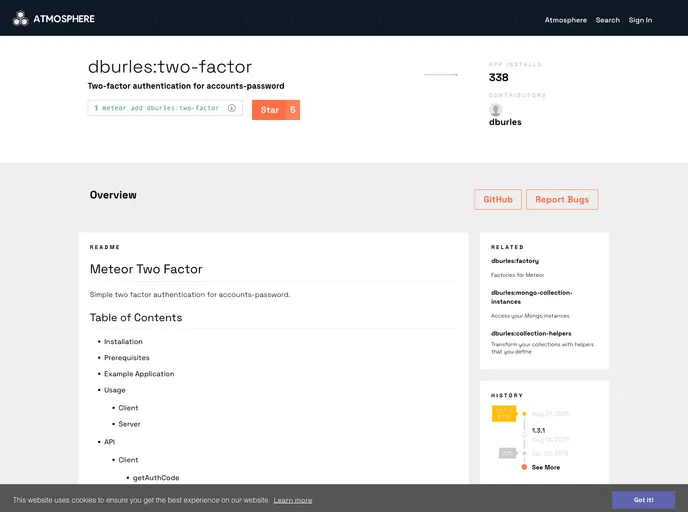 screenshot of Meteor Two Factor
