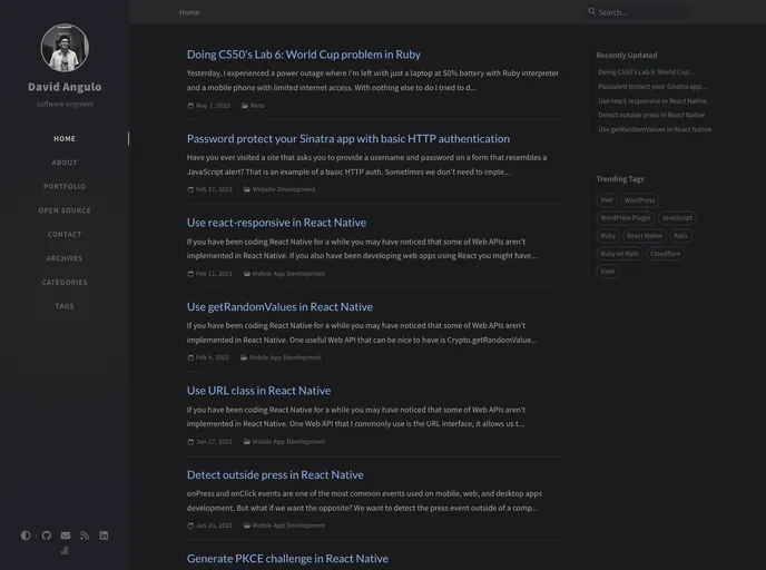 Davidangulo.xyz screenshot