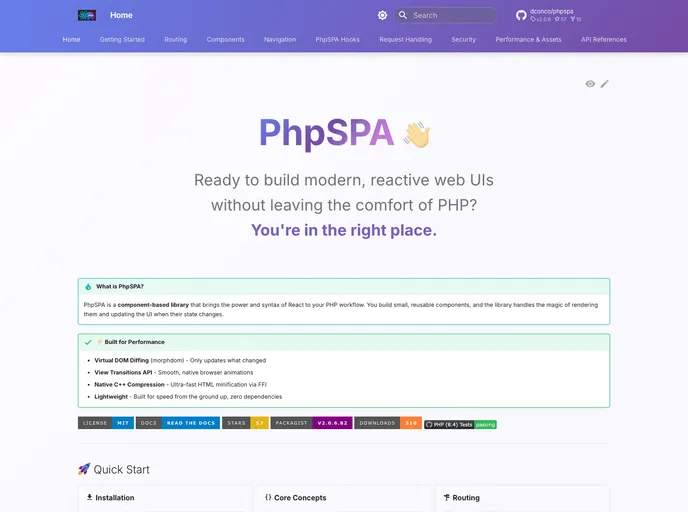 Phpspa screenshot
