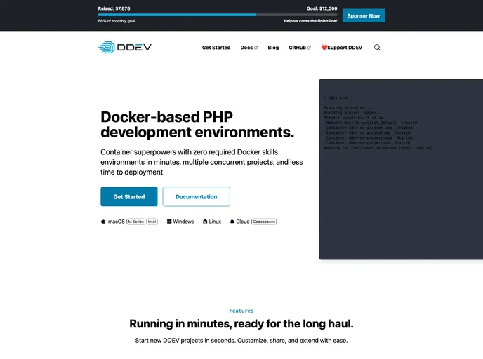 screenshot of Ddev.com