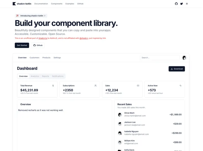 screenshot of Shadcn Kotlin