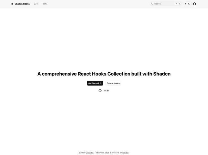 screenshot of Shadcn Hooks