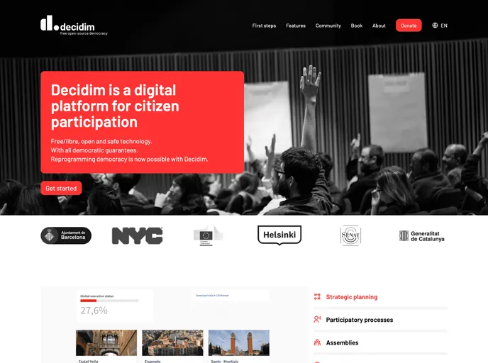 screenshot of Decidim