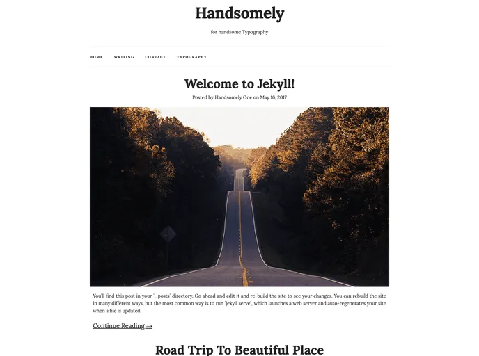 screenshot of Handsomely Jekyll