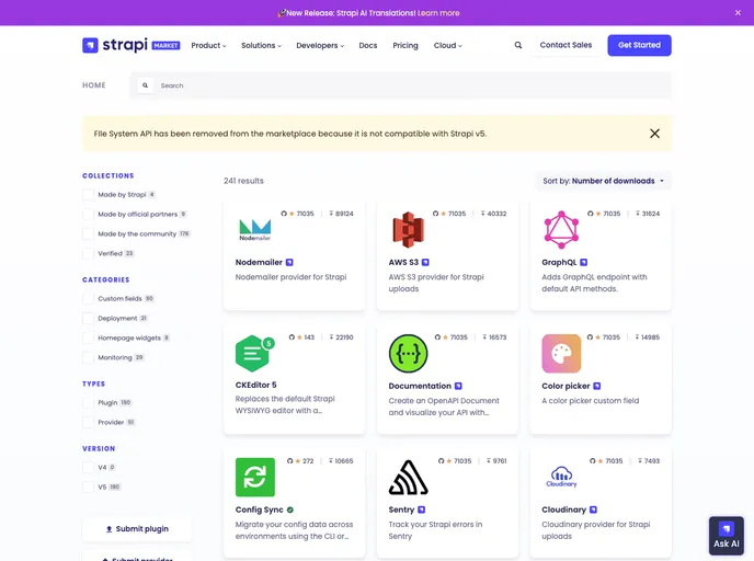 screenshot of Strapi Plugin File System