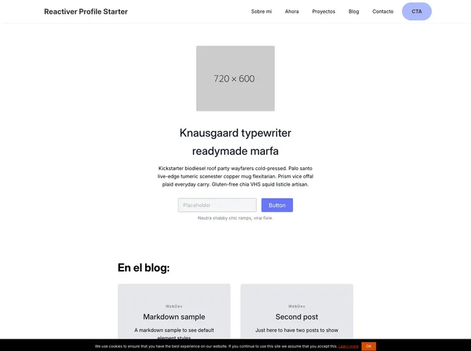 screenshot of Reactiver Profile Starter