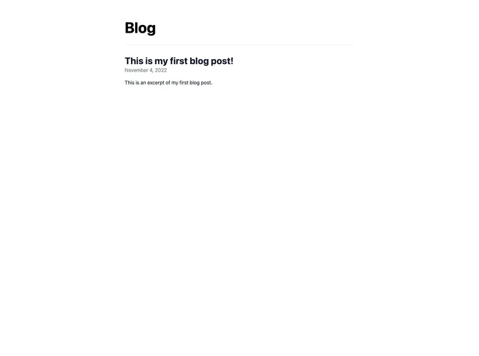 screenshot of Fresh Blog Example