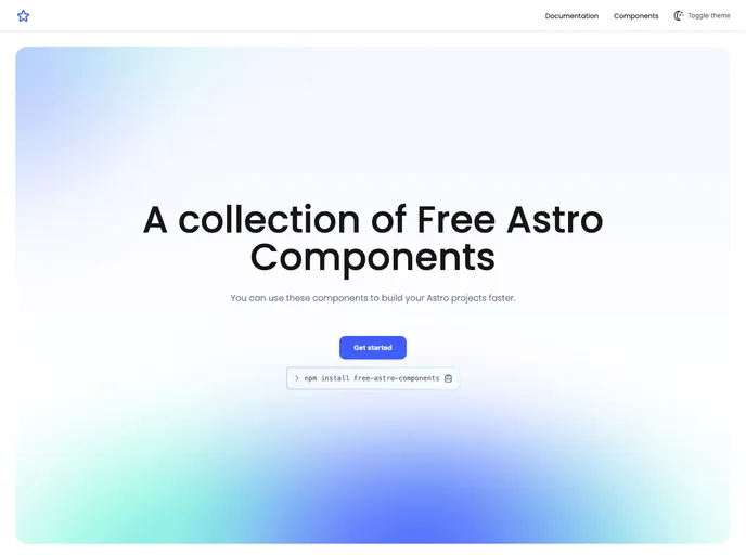 screenshot of Free Astro Components Web