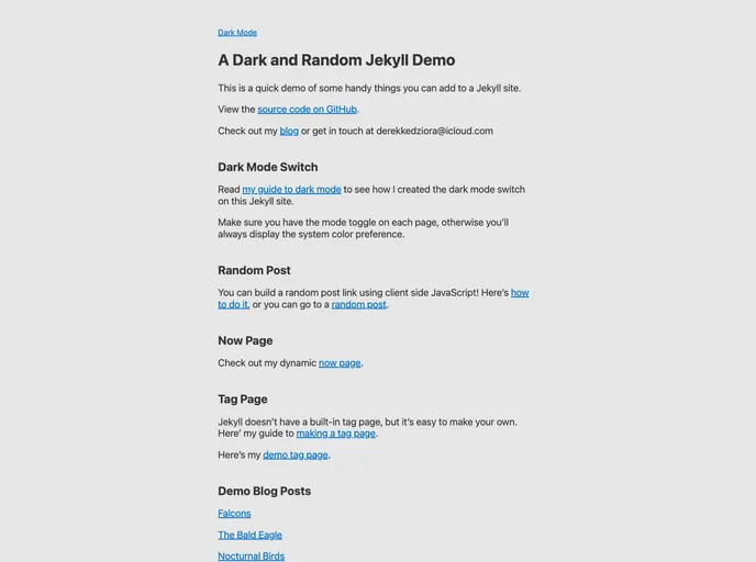 screenshot of Jekyll Demo