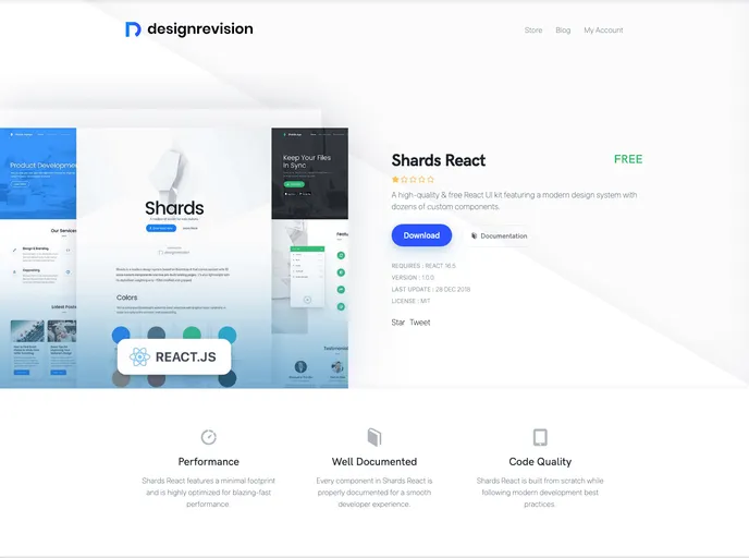 Shards React screenshot