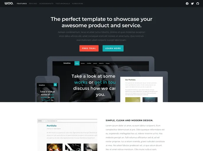 screenshot of Gatsby Starter Woo