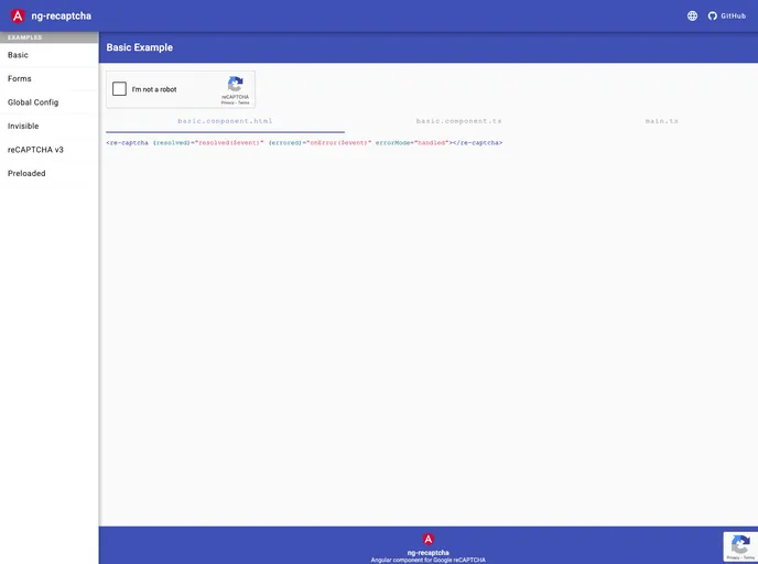 screenshot of Ng Recaptcha