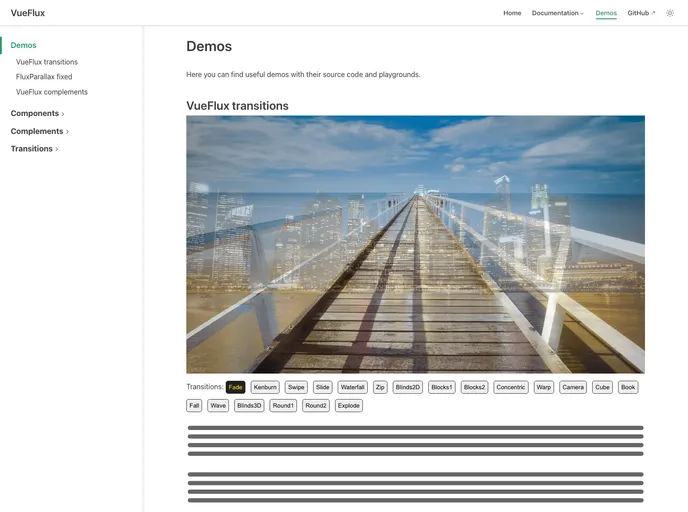 screenshot of Vue Flux