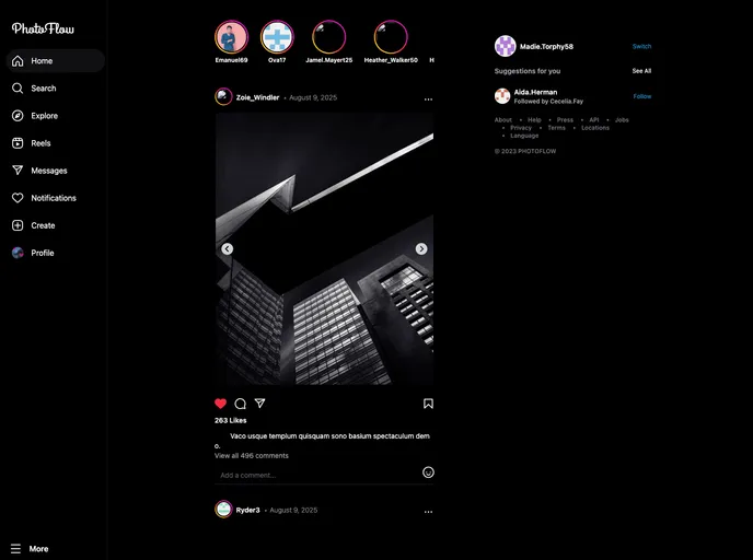 screenshot of Instagram Clone