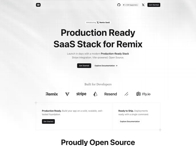 screenshot of Remix Saas