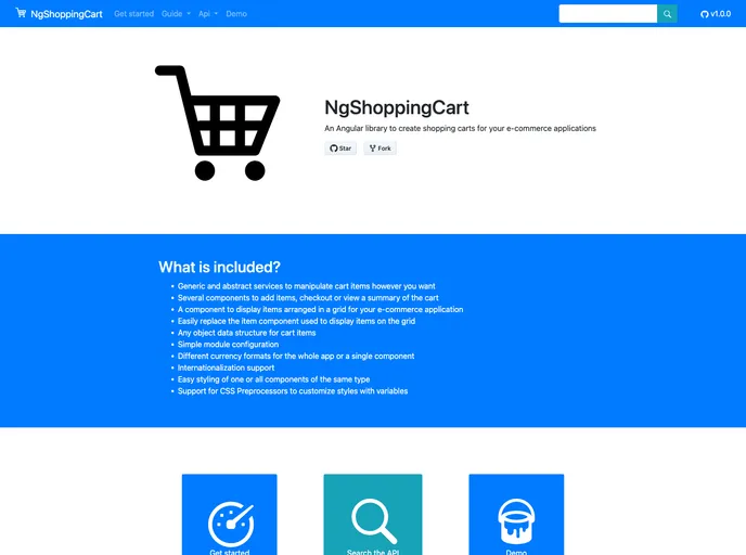 screenshot of Ng Shopping Cart