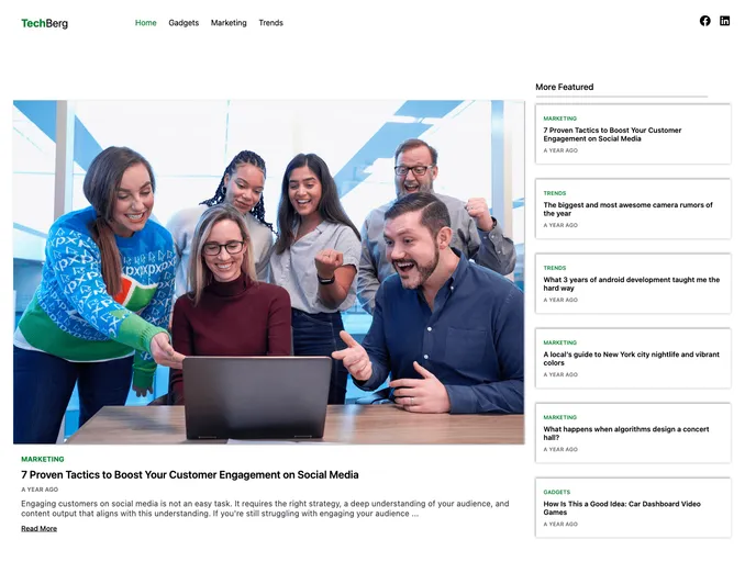 screenshot of Blog Site