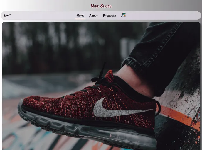 screenshot of Nike Shoe Store