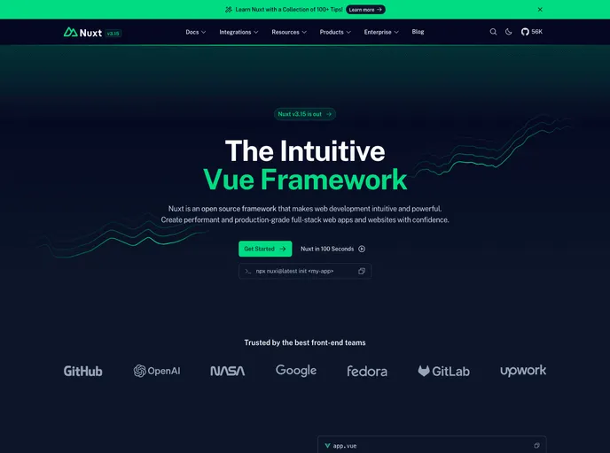 screenshot of Awesome Nuxtjs