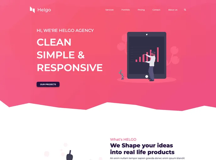 screenshot of Helgo Agency Landing