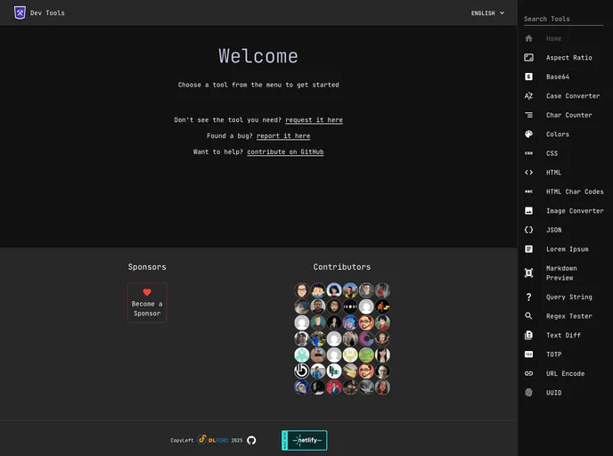 screenshot of Developertools.tech
