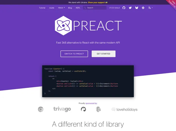 Preact screenshot