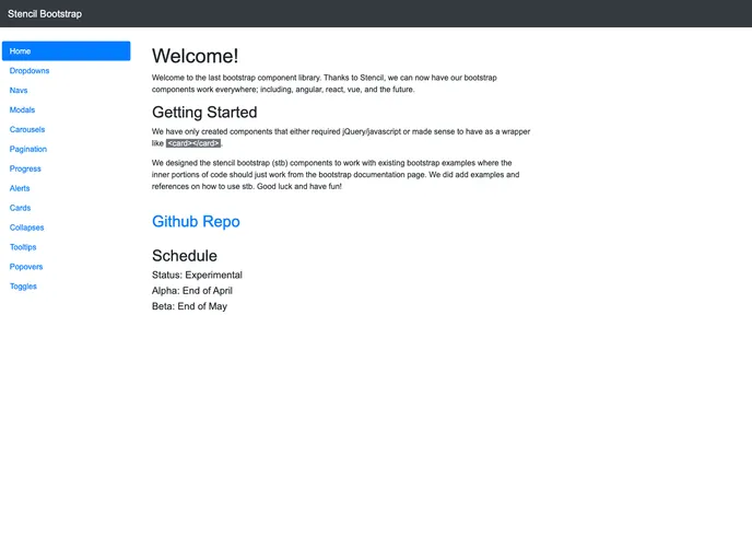 screenshot of Stencil Bootstrap