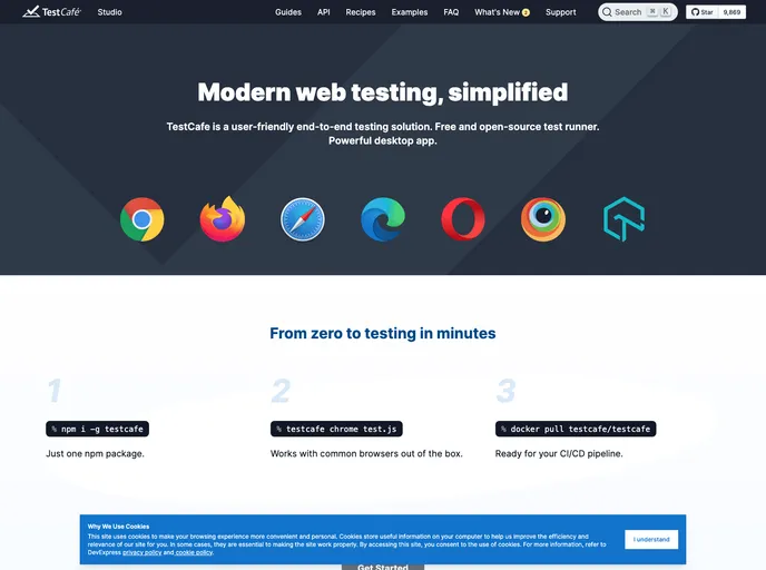 screenshot of Gulp Testcafe