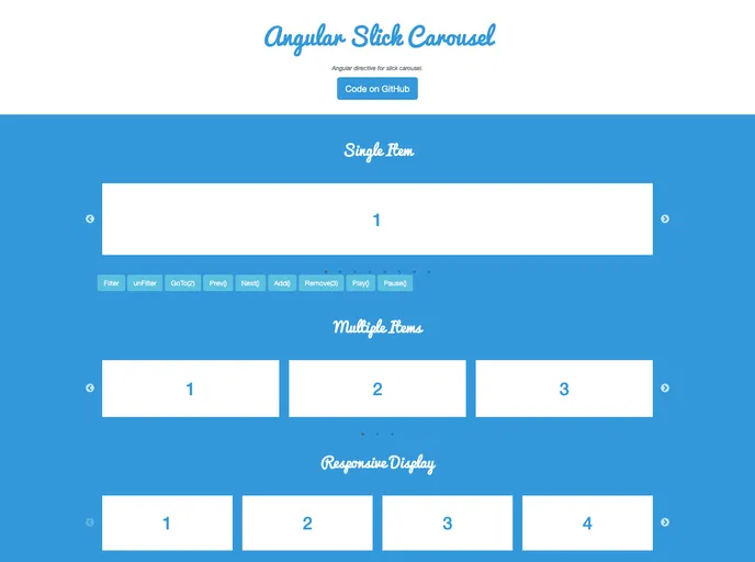 screenshot of Angular Slick Carousel