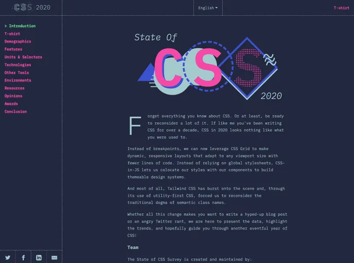 screenshot of StateOfCSS 2020
