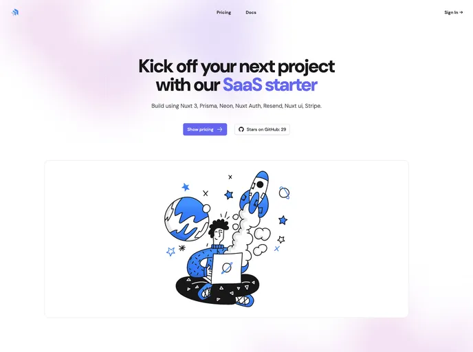 screenshot of Nuxt Saas Stripe Starter