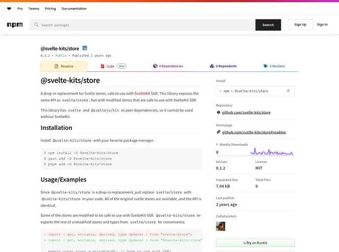 screenshot of Sveltekit Ssr Store