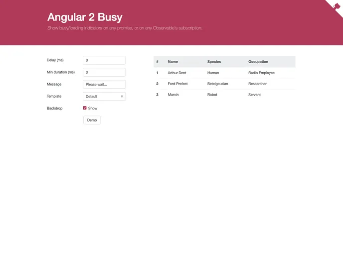 screenshot of Angular2 Busy