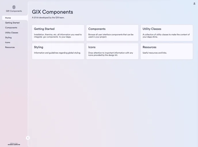 screenshot of Gix Components