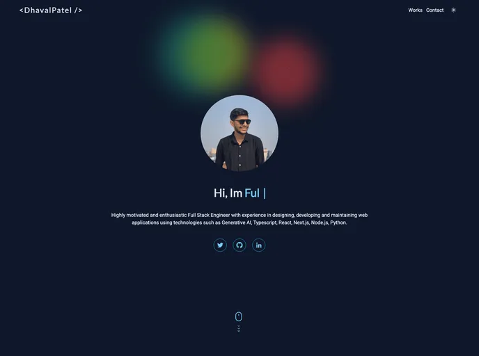 screenshot of Dev Portfolio