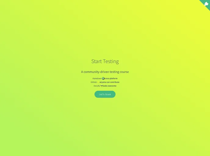 screenshot of Start Testing