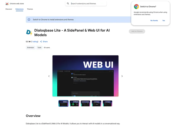 screenshot of Dialoqbase Lite