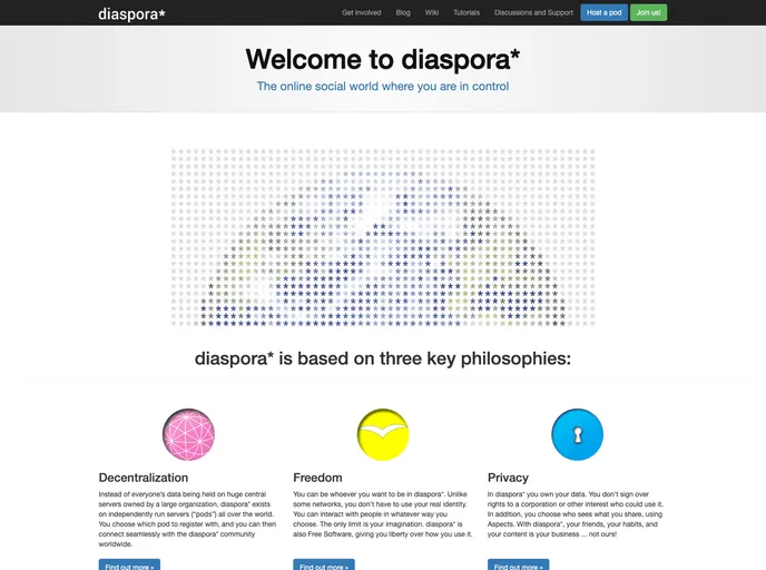 screenshot of Diaspora