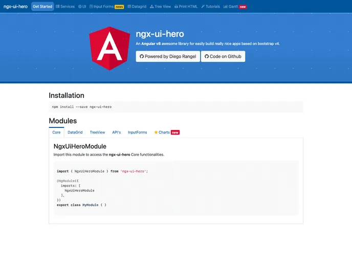 Ngx UI Hero screenshot