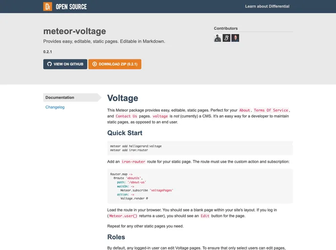 screenshot of Meteor Voltage