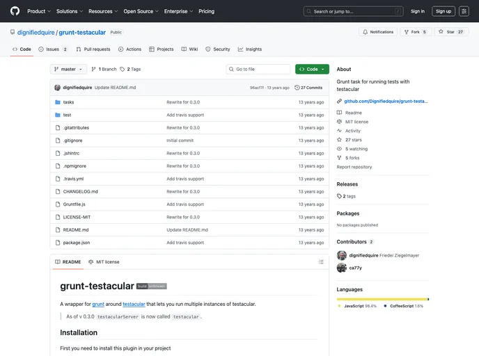 screenshot of Grunt Testacular