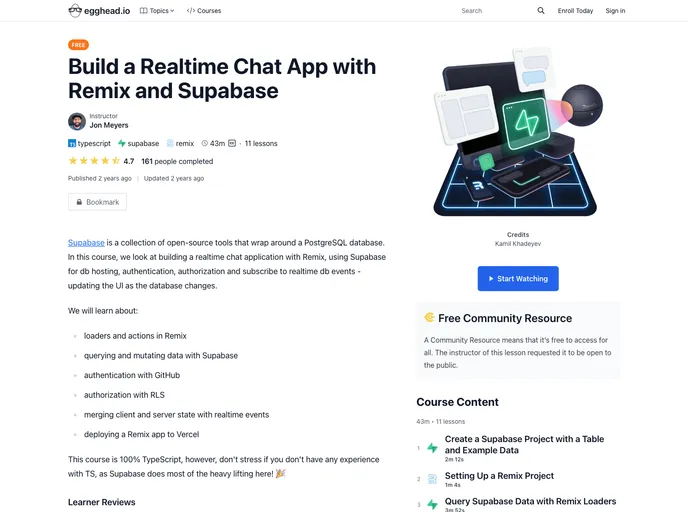 screenshot of Build A Realtime Chat App With Remix And Supabase