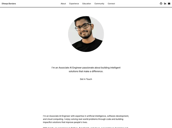 Dileepa.dev screenshot