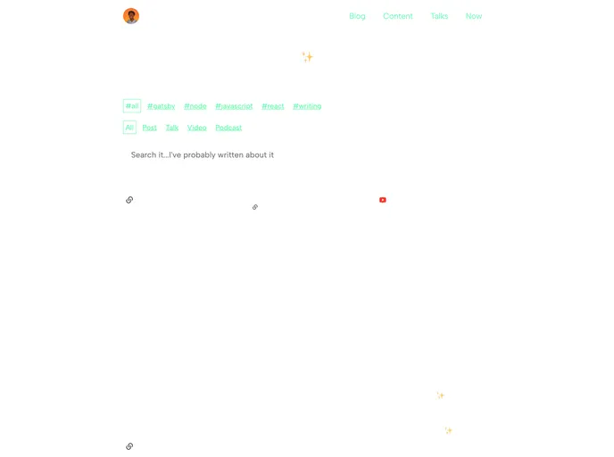 screenshot of Gatsby Starter All Content