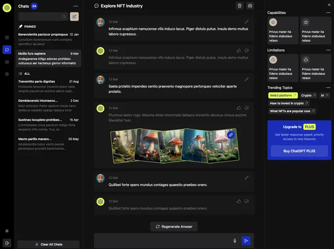 screenshot of Chat Gpt UI Redesign