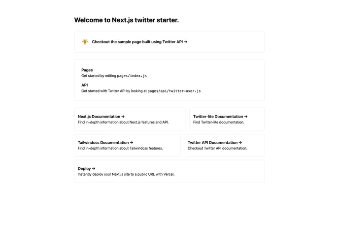 screenshot of Nextjs Twitter Starter