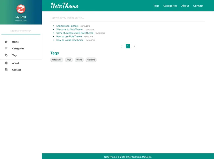screenshot of Notetheme